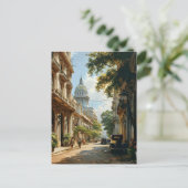 Havanna Straßen: Vintage Postkarte (Stehend Vorderseite)
