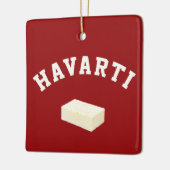 Havarti funny college team cheese block logo keramikornament (Links)