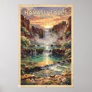 Havasu Falls Arizona Vintage Reise Poster