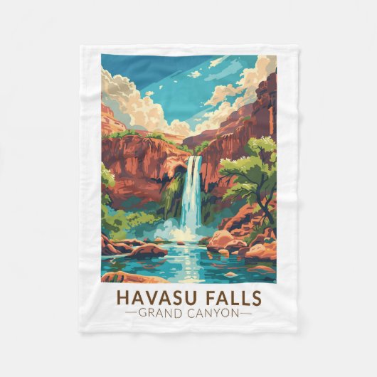 Havasu Falls Grand Canyon Kunst, Dichtung und Musi Fleecedecke (Vorderseite)