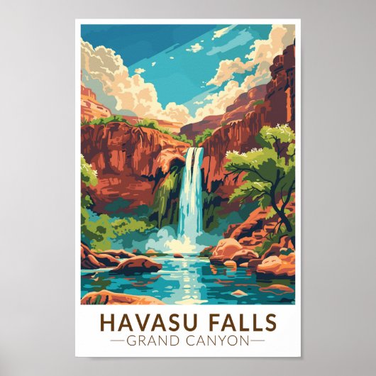 Havasu Falls Grand Canyon Kunst, Dichtung und Musi Poster (Vorne)