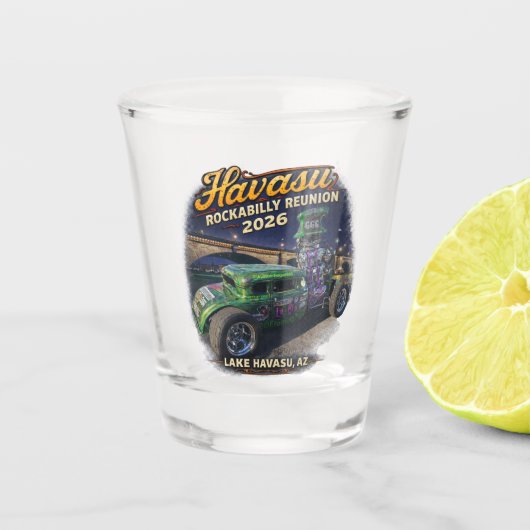 Havasu Rockabilly Reunion 2026 Schnapsglas (Vorderseite)