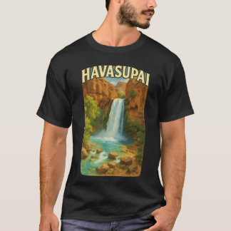 Havasupai Canyon Waterfall with Rocky Pool Arizona T-Shirt