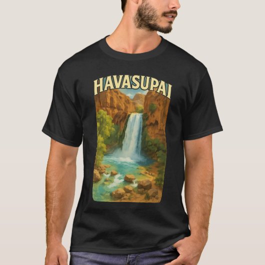 Havasupai Canyon Waterfall with Rocky Pool Arizona T-Shirt (Vorderseite)