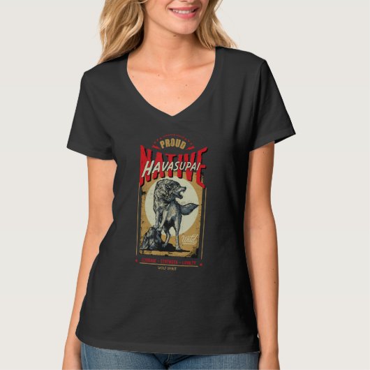 Havasupai Native American Indian Born Wolf Spirit T-Shirt (Vorderseite)