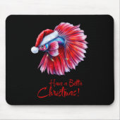 Have a Betta Christmas Funny Santa Fish Lover Pun Mousepad (Vorne)
