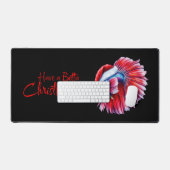 Have a Betta Christmas Funny Santa Fish Lover Pun  Schreibtischunterlage (Tastatur & Maus)