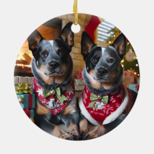 Have a Blue Heeler Christmas! Keramik Ornament (Hinten)