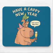 Have A Cappy New Year 2026 Capybara Max Rizz Funny Mousepad (Vorne)