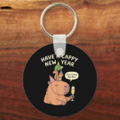 Have A Cappy New Year 2026 Capybara Max Rizz Funny Schlüsselanhänger (Vorderseite)