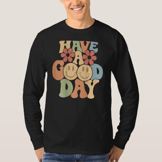 Have A Good Day Happy Face Aesthetic Trend T-Shirt (Vorderseite)