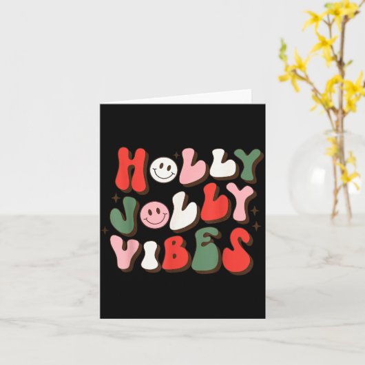 Have A Holly Xmas Jolly Christmas Vibes Karte (Gelbe Blume)