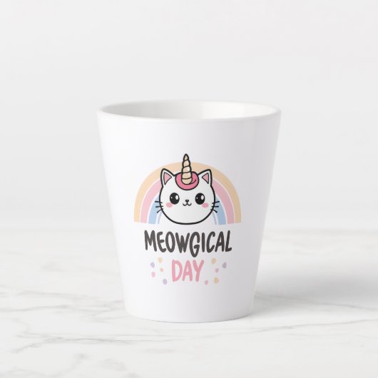 Have a "Meowgical Day" Cat Unicorn Milchtasse (Vorderseite)