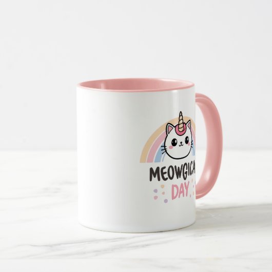Have a "Meowgical Day" Cat Unicorn Tasse (VorderseiteRechts)