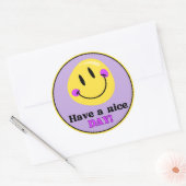 Have a Nice Day Smiley Face Cute Round Sticker (Umschlag)