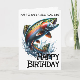 Have A Reel Good Birthday Card With Trout Karte