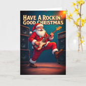Have A Rockin' Good Christmas Folded Greeting Card Karte (Gelbe Blume)
