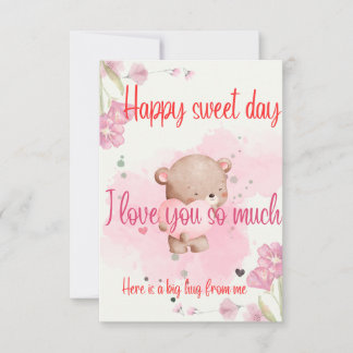 Have a Sweet Day My Love – Romantic Pink Greeting  Dankeskarte