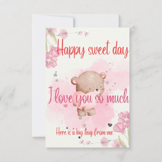 Have a Sweet Day My Love – Romantic Pink Greeting Dankeskarte (Vorderseite)