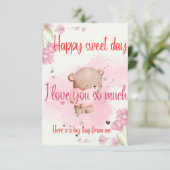 Have a Sweet Day My Love – Romantic Pink Greeting Dankeskarte (Stehend Vorderseite)