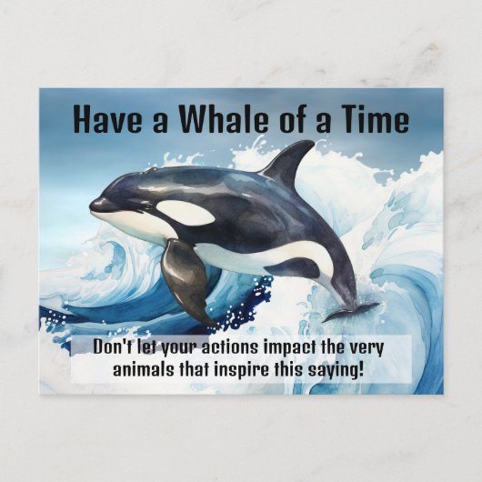 "Have a Whale of a Time" Pivotal Idiom with Orca Postkarte (Vorderseite)