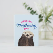 Have an Otterly Amazing Day Cute Otter Photo Postkarte (Stehend Vorderseite)