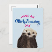Have an Otterly Amazing Day Cute Otter Photo Postkarte (Vorne/Hinten)