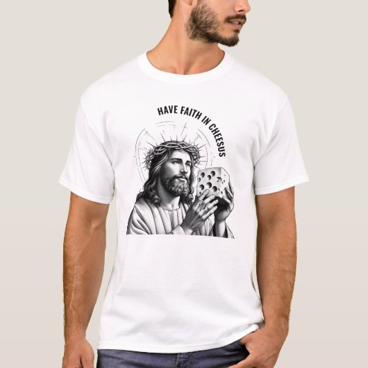 Have faith in Cheesus - Funny Jesus Meme T-Shirt (Vorderseite)