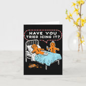 Have You Tried Icing It Gingerbread Nurse Christma Karte (Gelbe Blume)
