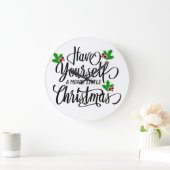 Have Yourself a Merry Little Christmas Holiday Große Wanduhr (Zuhause)