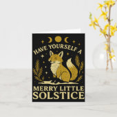 Have Yourself A Merry Little Solstice Fox Mystic  Karte (Gelbe Blume)