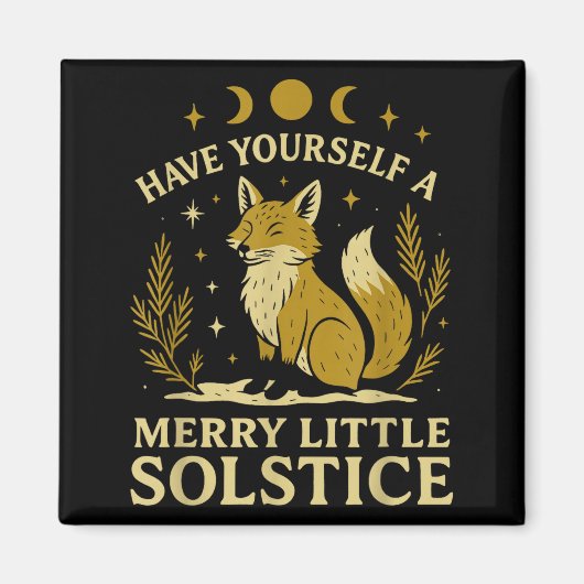 Have Yourself A Merry Little Solstice Fox Mystic Magnet (Vorne)