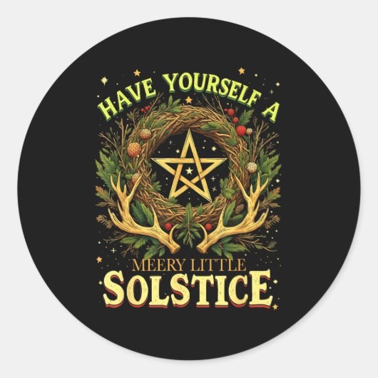 Have Yourself A Merry Little Solstice Quote Runder Aufkleber (Vorderseite)