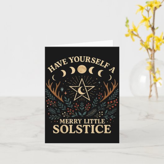 Have Yourself A Merry Little Solstice Witchcore  Karte (Gelbe Blume)
