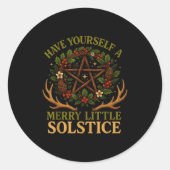Have Yourself A Merry Little Solstice Witchcore Runder Aufkleber (Vorderseite)
