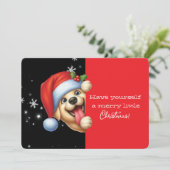 Have Yourself Merry Little Christmas Grinning Dog (Stehend Vorderseite)