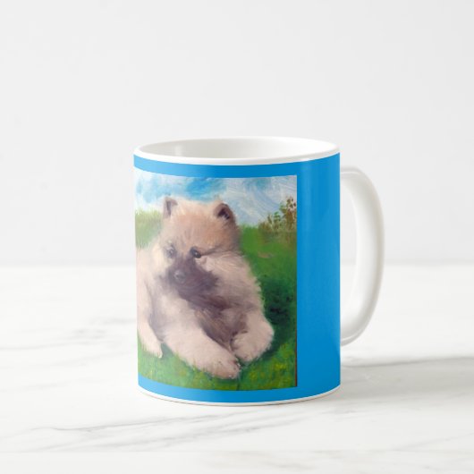 "Havel" Keeshond-Welpen-Tasse Kaffeetasse (VorderseiteRechts)
