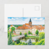 Havelberg Stadtzentrum aquarell havelland Feiertagspostkarte (Vorne/Hinten)