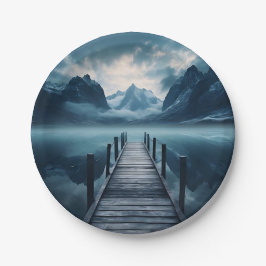 Haven Mountain Seeufer Landschaft Pappteller (Vorderseite)