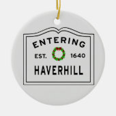 Haverhill, MA Holiday Wreath Keramik Ornament (Vorne)