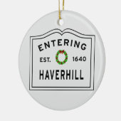 Haverhill, MA Holiday Wreath Keramik Ornament (Links)