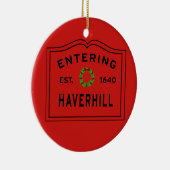 Haverhill, MA Holiday Wreath Keramik Ornament (Rechts)