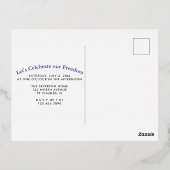 Having a Blast Silver Fireworks July 4th Party Folie Einladungspostkarte (Rückseite)