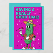 Having a Really Good funny pickle vacation summer Dankeskarte (Vorne/Hinten)