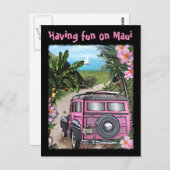 Having fun on Maui Postkarte (Vorne/Hinten)