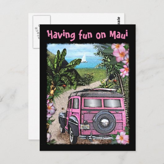 Having fun on Maui Postkarte (Vorne/Hinten)