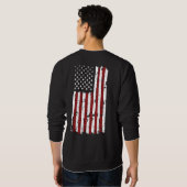 HavocSeven Amerikanischer Flaggenpullover, Veteran Sweatshirt (Schwarz voll)