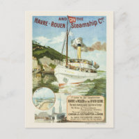 Havre-Rouen Steamship Coy. Vintage Poster 1895