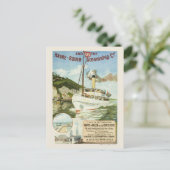 Havre-Rouen Steamship Coy. Vintage Poster 1895 Postkarte (Stehend Vorderseite)