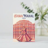 Hawa Mahal Indien Postkarte (Stehend Vorderseite)